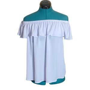 Loft Off-Shoulder Ruffle Blouse